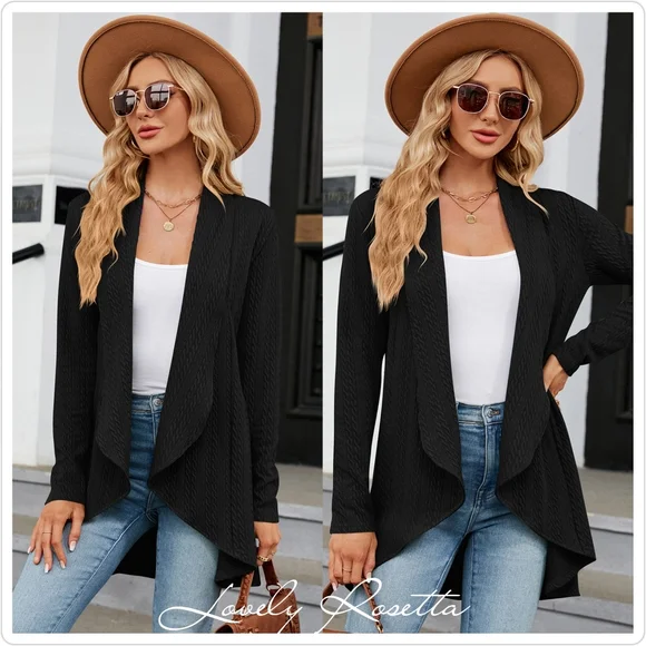 Burgundy Lightweight Open Front Cardigan - Picture 6 of 11